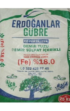 Demir Sülfat % 18 Fe 25 Kg 1 Adet Demir Sülfat % 18 Fe 25 Kg 1 Adet