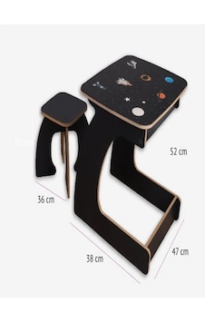 Decolove Space Aktivite Masası Ve Tabure Siyah
