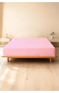 Soley Jersey %100 Pamuk Çift Kişilik Premium Lastikli Çarşaf Pembe