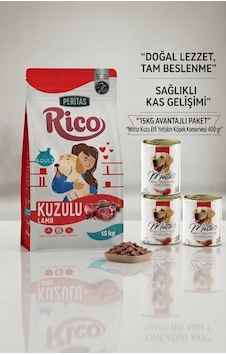 Peritas Rico Kuzu Etli Yetişkin Köpek 15 Kg + Petssıo Konserve Köpek Maması X3 Adet Peritas Rico Kuzu Etli Yetişkin Köpek 15 Kg + Petssıo Konserve Köpek Maması X3 Adet