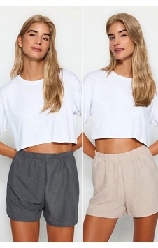 Laperissa Bej-çok Renkli 2'li Paket Şort Dokuma Pijama Altı Çok Renkli Laperissa Bej-çok Renkli 2'li Paket Şort Dokuma Pijama Altı Çok Renkli