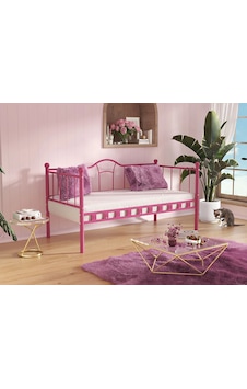 Etrak Sedir Metal Karyola - 90 X 190 Cm - Pembe