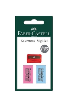 Faber Castell Renkli Silgi + Plastik Kalemtraş Faber Castell Renkli Silgi + Plastik Kalemtraş