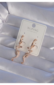 Xuping Rose Renk Zirkon Taşlı Kertenkele Model Halka Küpe Xuping Rose Renk Zirkon Taşlı Kertenkele Model Halka Küpe