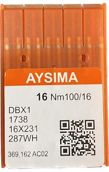 Aysıma Sanayi Tip Düz Dikiş Makina İğnesi İnce Dip Dbx1 Nm100/16 Aysıma Sanayi Tip Düz Dikiş Makina İğnesi İnce Dip Dbx1 Nm100/16