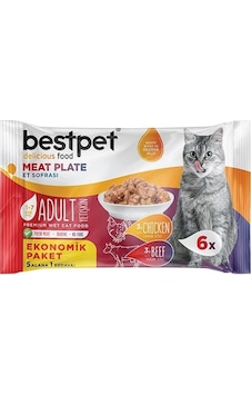 Bestpet Etli Çeşitler Ecopack 6 Al 5 Öde Yetişkin Kedi Konservesi 85 G Bestpet Etli Çeşitler Ecopack 6 Al 5 Öde Yetişkin Kedi Konservesi 85 G
