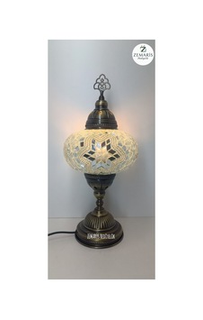El Yapımı Otantik Mozaik Masa Lambası Büyük Camlı Beyaz - 820080860 Beyaz El Yapımı Otantik Mozaik Masa Lambası Büyük Camlı Beyaz - 820080860 Beyaz