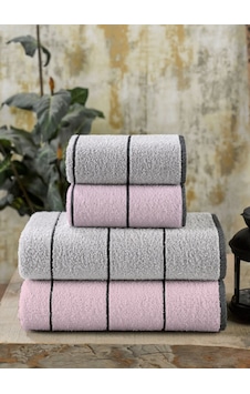 Eumenia Pudra Valona 50 x 85 – 70 x140 cm 4'lü Banyo Havlu Seti | Pudra-Gri Eumenia Pudra Valona 50 x 85 – 70 x140 cm 4'lü Banyo Havlu Seti | Pudra-Gri