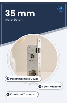 Kilit Silindir Gömme 35 Mm Kare Saten Paslanmaz Çelik Kapı Kilidi Kilit Silindir Gömme 35 Mm Kare Saten Paslanmaz Çelik Kapı Kilidi