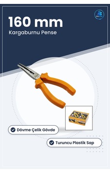 Pense Kargaburnu 160 Mm Dövme Çelik Turuncu Saplı Hassas Tutma Bü Pense Kargaburnu 160 Mm Dövme Çelik Turuncu Saplı Hassas Tutma Bü