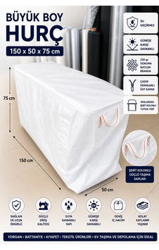 150x50x75 Büyük Boy Hurç Fermuarlı Su Geçirmez Uv Korumalı 230 Gr Dokuma Naylon Branda Beyaz 150x50x75 Büyük Boy Hurç Fermuarlı Su Geçirmez Uv Korumalı 230 Gr Dokuma Naylon Branda Beyaz