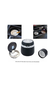 Küllük Seti Rgb Işıklı Kul012sg Lüx Siyah/krom Küllük Seti Rgb Işıklı Kul012sg Lüx Siyah/krom