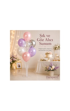 7'li Balon Standı Seti - Parti Ve Doğum Günü İçin Masaüstü Balon Tutucu Kolay Kurulumlu Balon Standı 7'li Balon Standı Seti - Parti Ve Doğum Günü İçin Masaüstü Balon Tutucu Kolay Kurulumlu Balon Standı