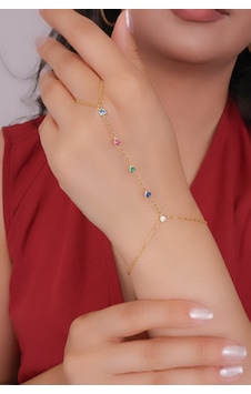 Encili Silver 925 Ayar Gümüş Gold Renk Taşlı Şahmeran Model Kadın Bileklik Gold