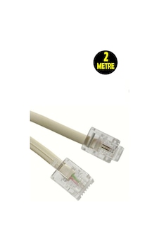 2 Metre Modem Adsl Vdsl Ara Kablosu Rj11 Hat Bağlantı Telefon Kablosu 2 Metre Modem Adsl Vdsl Ara Kablosu Rj11 Hat Bağlantı Telefon Kablosu