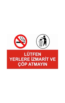 Lütfen Yerlere İzmarit Ve Çöp Atmayınız Sticker 20x28 Cm Lütfen Yerlere İzmarit Ve Çöp Atmayınız Sticker 20x28 Cm