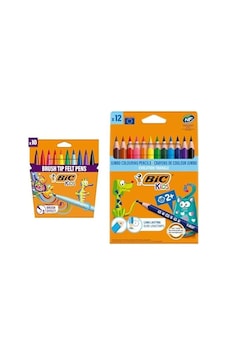 Bıc Kids Visaquarelle Fırça Uçlu Boya Ve Evolution Jumbo Kuru Boya Seti 10'lu + 12'li Diğer Bıc Kids Visaquarelle Fırça Uçlu Boya Ve Evolution Jumbo Kuru Boya Seti 10'lu + 12'li Diğer