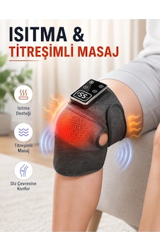 Dijital Ekranlı Isıtmalı Diz Masaj Aleti Ayarlanabilir Titreşimli Şarjlı Masaj Cihazı