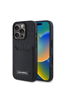 Apple iPhone 16 Pro Kılıf Karl Lagerfeld Lisanslı Kartlıklı Monogram Sıcak Damgalı Elongated Logo Siyah Apple iPhone 16 Pro Kılıf Karl Lagerfeld Lisanslı Kartlıklı Monogram Sıcak Damgalı Elongated Logo Siyah