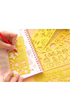 3d Baskı Günlük Nesneler Ve Emoji Çizim Şablonu - Çoklu Desen Kalıbı - Sarı Diğer