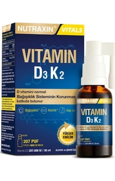 Nutraxin Vitals D3K2 Vitamin Sprey 3 x 30 ML