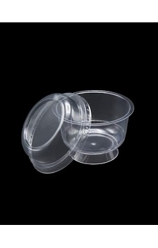 Plastik Kristal Tatlı Kabı - Kapaklı 180cc 25 Adet, Kullan At çok renkli