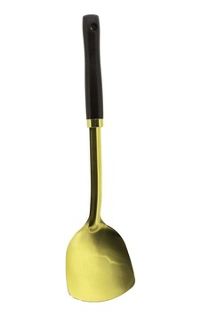 Newlife Clkn-2319 Altın Gold Metal Servis Spatula Ahşap Saplı 36.8cm- 12'li Paket Ahsap