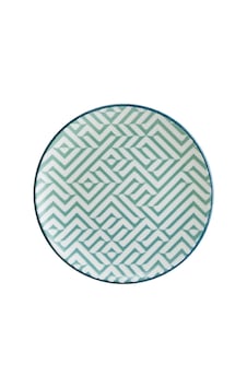 Chevron Olive Gourmet 25cm 12 Adet Porselen Düz Tabak Beyaz-mavi Chevron Olive Gourmet 25cm 12 Adet Porselen Düz Tabak Beyaz-mavi