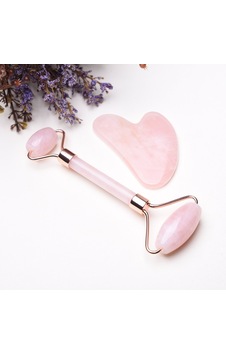 Pembe Kuvars Jade Roller ve Kalp Gua Sha Masaj Taşı Premium Set Pembe Kuvars Jade Roller ve Kalp Gua Sha Masaj Taşı Premium Set