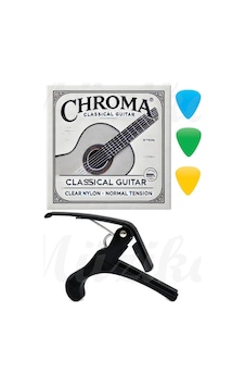 Chroma Klasik Gitar Teli Takımı Kapo 3 Adet Pena Hediyeli Chroma Klasik Gitar Teli Takımı Kapo 3 Adet Pena Hediyeli