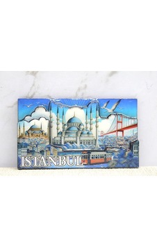 Ahşap İstanbul Temalı Magnet Alk4362 Çok Renkli Ahşap İstanbul Temalı Magnet Alk4362 Çok Renkli