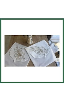 Bezos Fransız Güpürlü Zarf Bohça 50x50 Cm Nişan Bohçası Söz Bohçası 3 Boyutlu Tekli Bohça Bzs01