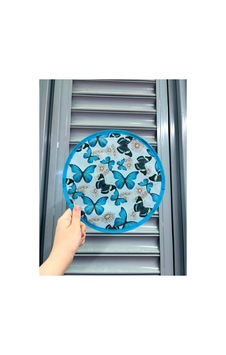 Desenli Katlanabilir Yuvarlak Yazlık Taşınabilir El Yelpazesi Mavi Kelebekler 25cm Desenli Katlanabilir Yuvarlak Yazlık Taşınabilir El Yelpazesi Mavi Kelebekler 25cm