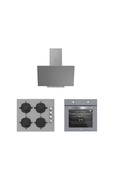 Silverline BO65E1S01 - CS5335S02 - 3481 Flam 60 Gri Ankastre Set Silverline BO65E1S01 - CS5335S02 - 3481 Flam 60 Gri Ankastre Set