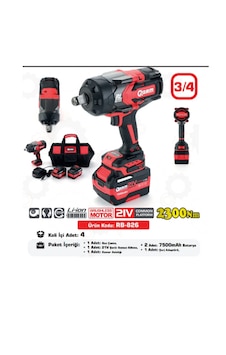 Arm RB-826 3/4 2300NM Şarjlı Somun Sökme Sıkma Makinesi Arm RB-826 3/4 2300NM Şarjlı Somun Sökme Sıkma Makinesi