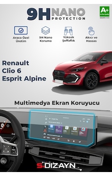 S-dizayn Renault Clio 6 Esprit Alpine 9h Multimedya Ekran Koruyucu Parlak 2026 Üzeri A+ Kalite