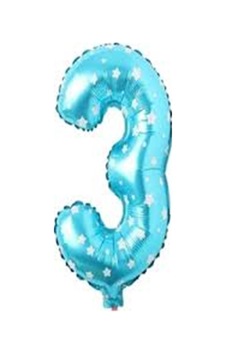 Folyo 3 Sayısı Balon - Mavi Renk 16 İnç / 36 Cm Mavi Folyo 3 Sayısı Balon - Mavi Renk 16 İnç / 36 Cm Mavi