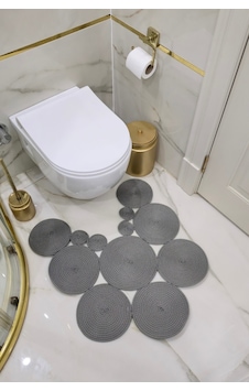 El Yapımı Bohem Jüt, Hasır, Paspas, Banyo Paspası, Klozet Önü Paspası, Klozet Paspas, Çift Taraflı Gri El Yapımı Bohem Jüt, Hasır, Paspas, Banyo Paspası, Klozet Önü Paspası, Klozet Paspas, Çift Taraflı Gri