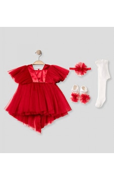 Pugi Baby Kız Bebek Şık Dantelli Mevlüt / Özel Gün Elbisesi Kırmızı1 Pugi Baby Kız Bebek Şık Dantelli Mevlüt / Özel Gün Elbisesi Kırmızı1