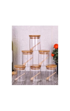 6 Lı Kaşıklı Bambu Kapaklı Borosilikat Cam 250 Ml Baharatlık Seti Baharatlık Takımı Diğer 6 Lı Kaşıklı Bambu Kapaklı Borosilikat Cam 250 Ml Baharatlık Seti Baharatlık Takımı Diğer
