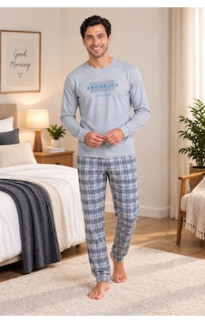 Wordex Falkom 5804 İnterlok Kışlık Kalın Kumaşlı Ekose Pijamalı Erkek Ev Pijama Takımı Gri Wordex Falkom 5804 İnterlok Kışlık Kalın Kumaşlı Ekose Pijamalı Erkek Ev Pijama Takımı Gri
