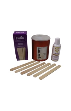 Epicure Konserve Ağda Naturel 800 ML Bezsiz Kolay Kullanım Spatula 100'lü Ağda Sonrası 125 ML Temizleme Yağı Seti