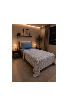 %100 Pamuk Pikolu Tek Kişilik Pike Seti - Lastikli Çarşaf - 160 X 220 Cm Mavi Mavi %100 Pamuk Pikolu Tek Kişilik Pike Seti - Lastikli Çarşaf - 160 X 220 Cm Mavi Mavi