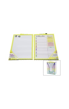 New Magnetic Whiteboard Jl-117 Manyetik Yazı Tahtası 28x39.5cm Büyük Çift Taraflı Renkli Çerçeve - 12'li Paket Diğer