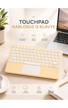 Android Ve İos Uyumlu Bluetooth Klavye Touchpad Slim Kablosuz Wifi Q Klavye