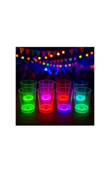 Karanlıkta Yanan Gece Işığı Mega Glow Bardaklar 8 Adet 8.5 X 10.5 Cm Çok Renkli Karanlıkta Yanan Gece Işığı Mega Glow Bardaklar 8 Adet 8.5 X 10.5 Cm Çok Renkli