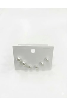 İnci İğne Kısmı Rodyum Kaplama Zirkon Taşlı Pirinç Altılı Kombin Küpe - Kp00656