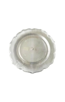 Kristal Lüks Platinum Sert Plastik Tabak 26 Cm 6 Adet Şeffaf Şeffaf