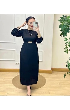Lovie Moda Kadın Kemer Detaylı Elbise Siyah Lovie Moda Kadın Kemer Detaylı Elbise Siyah