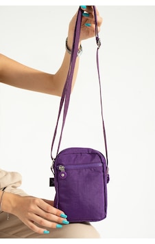 M 227 Mega Bag Krinkıl Kumaş Unisex Küçük Omuz Çantası, Telefonluk Mor M 227 Mega Bag Krinkıl Kumaş Unisex Küçük Omuz Çantası, Telefonluk Mor